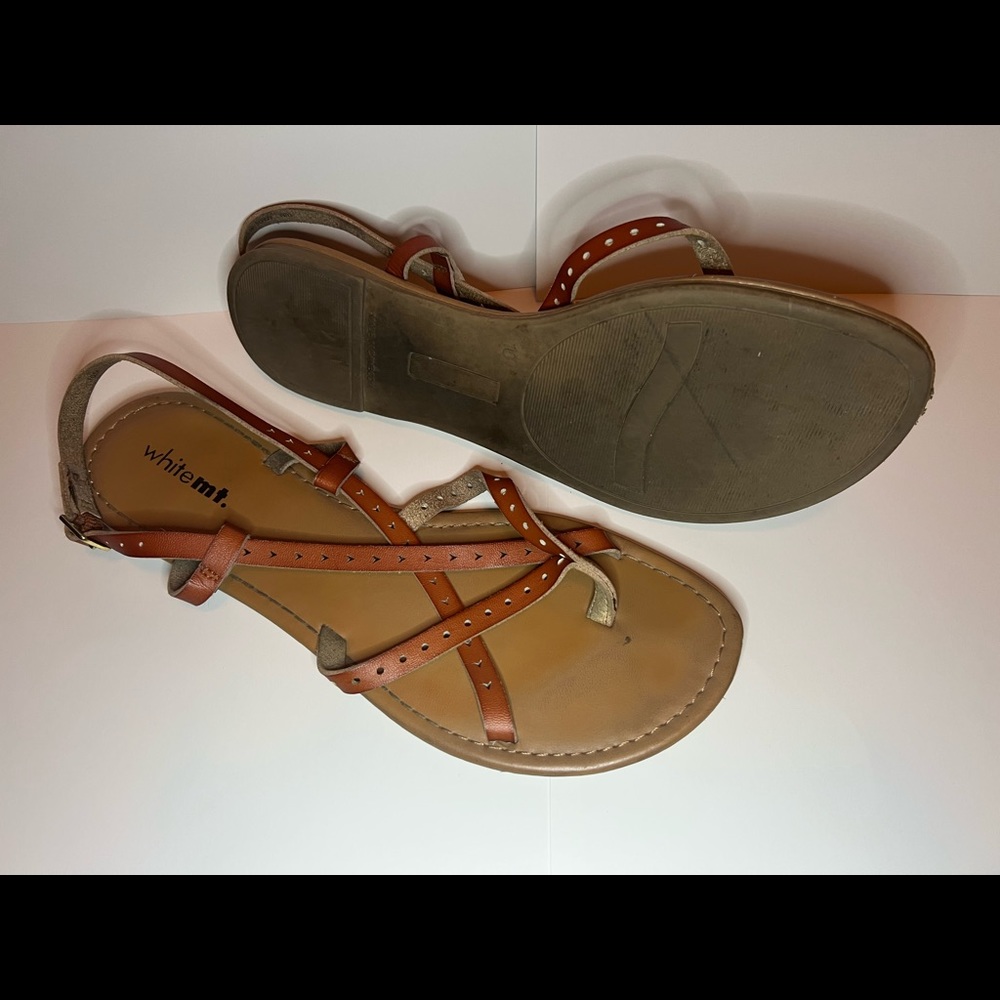 Tan Faux Leather Sandals